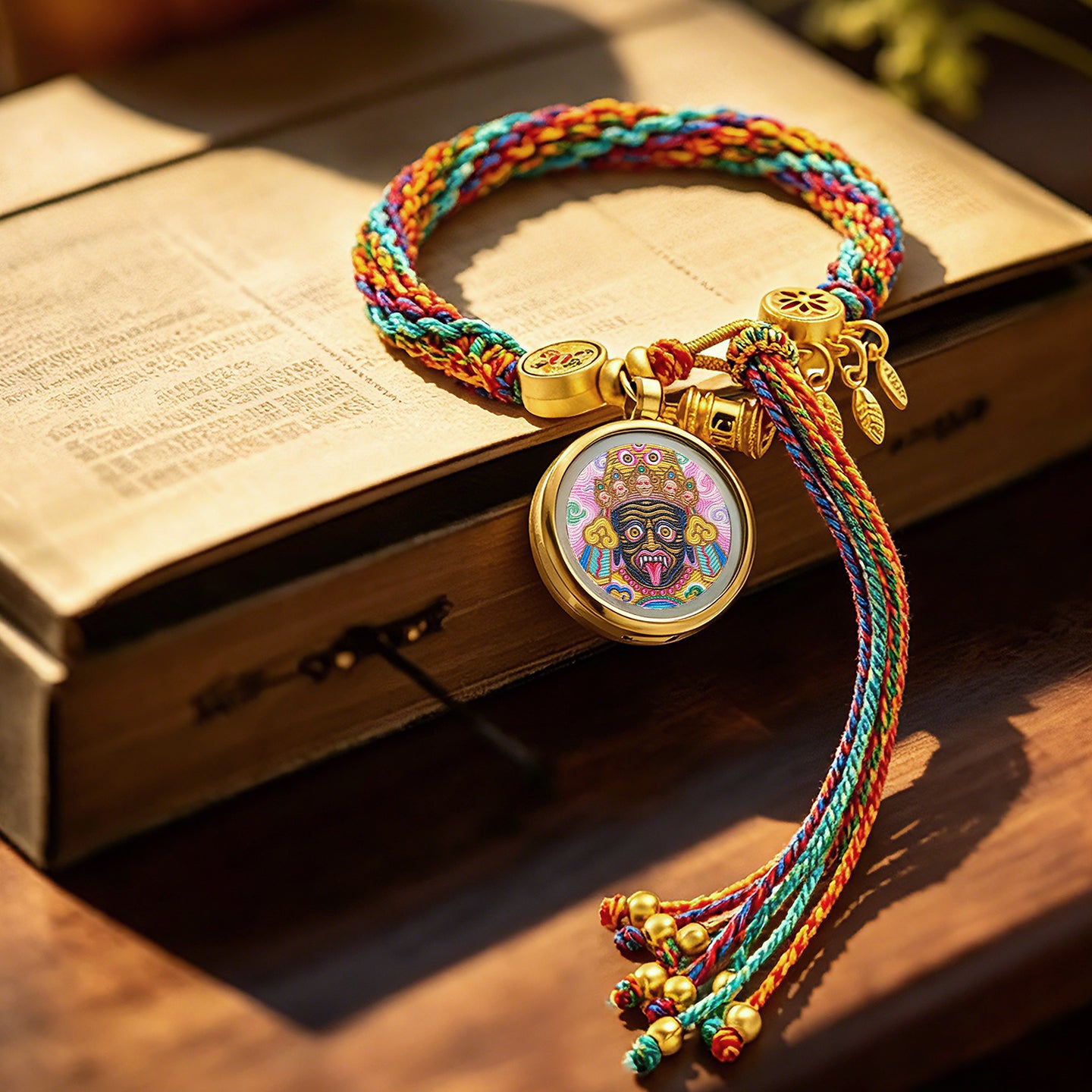 Tibetan Thangka Bracelet – 999 Pure Silver Wealth & Protection Amulet