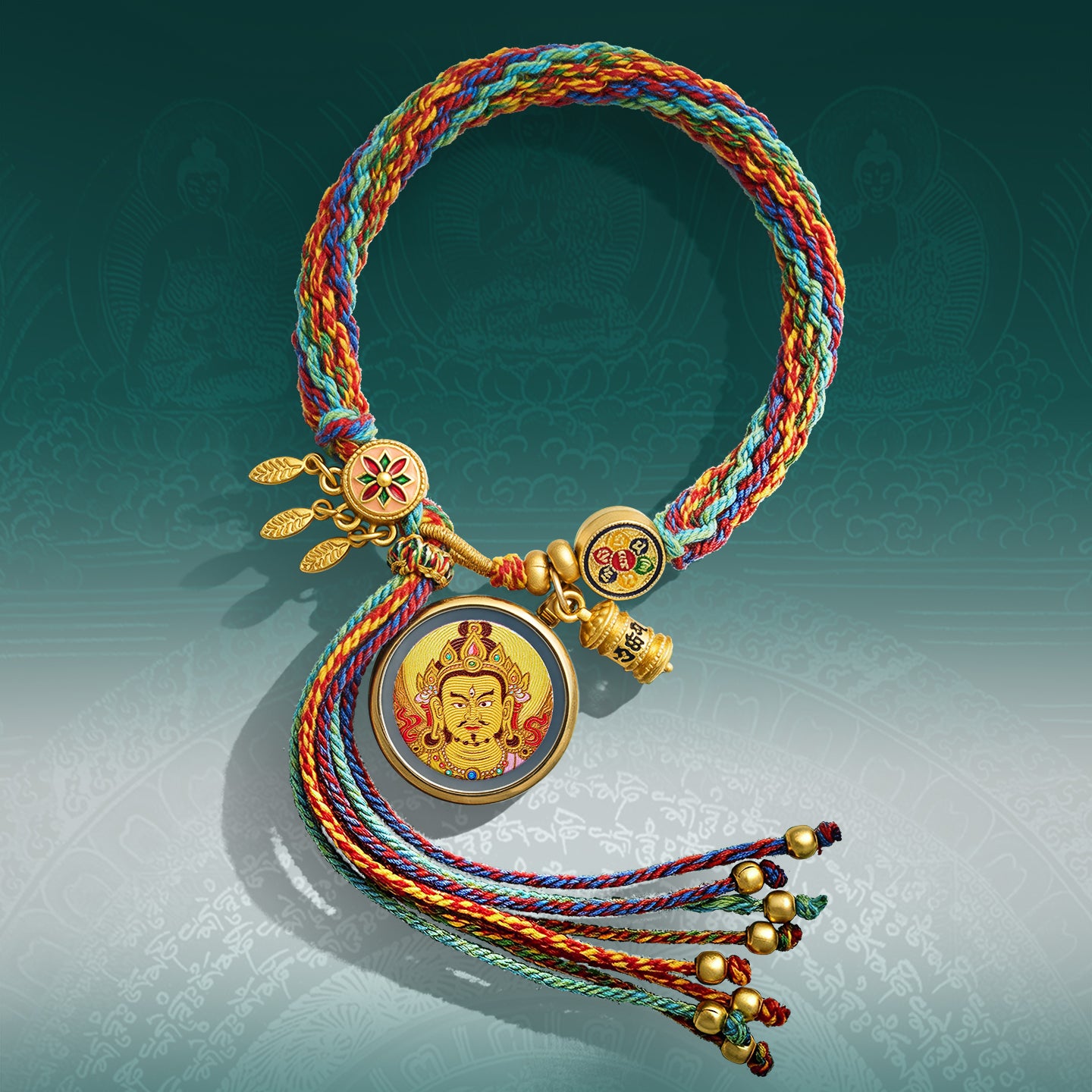 Tibetan Thangka Bracelet – 999 Pure Silver Wealth & Protection Amulet