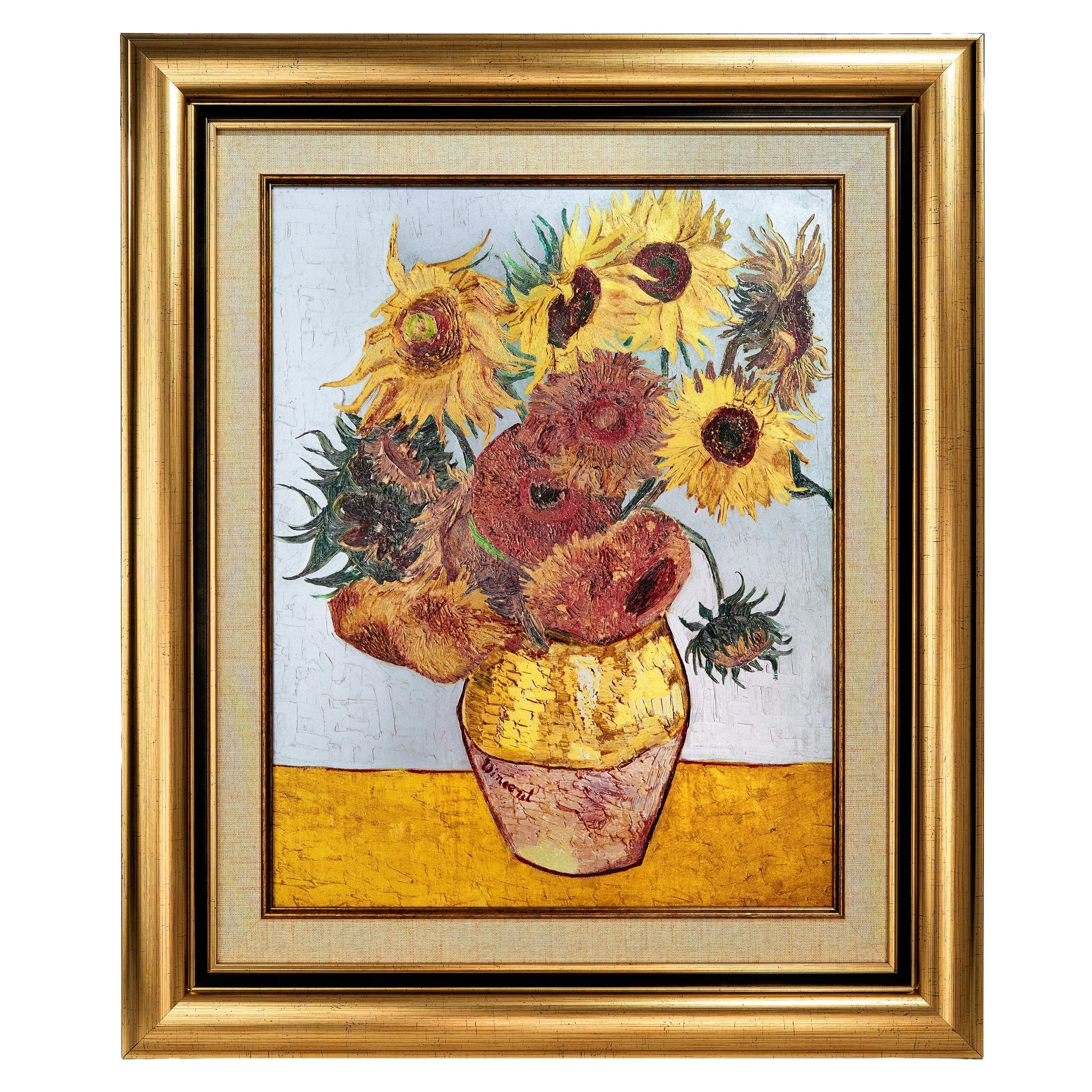 "Sunflowers" (1889) – Van Gogh Masterwork: .9999 Silver Intaglio Relief Wall Art