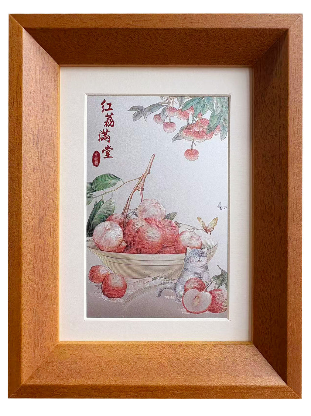 “Red Lychees Filling the Hall” Desk Art
