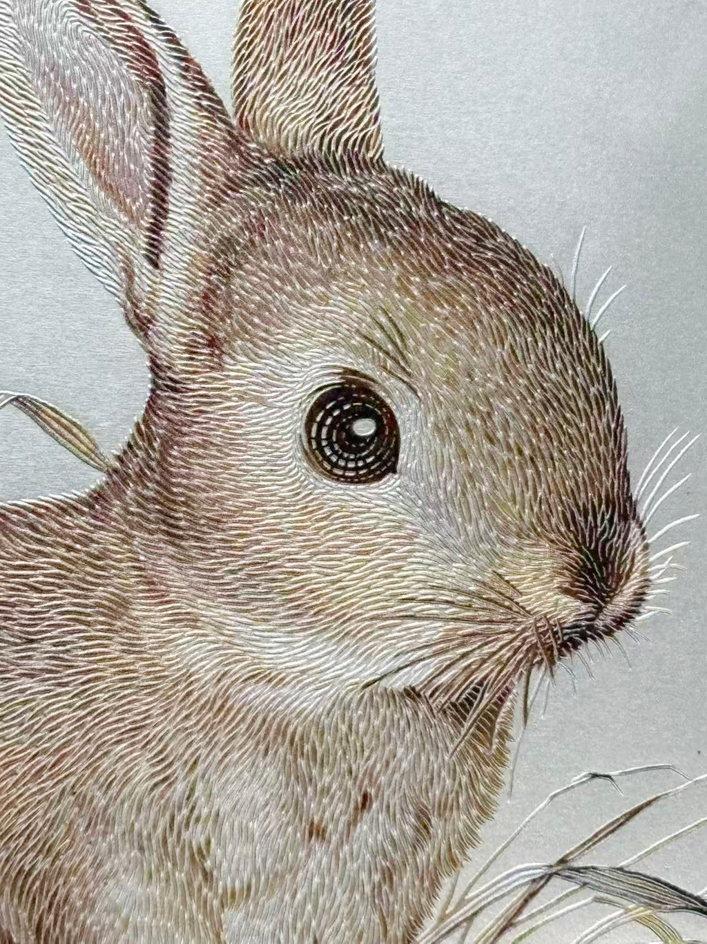 Hand-Chiseled Chinese Craft Decorative Rabbit Wall Art