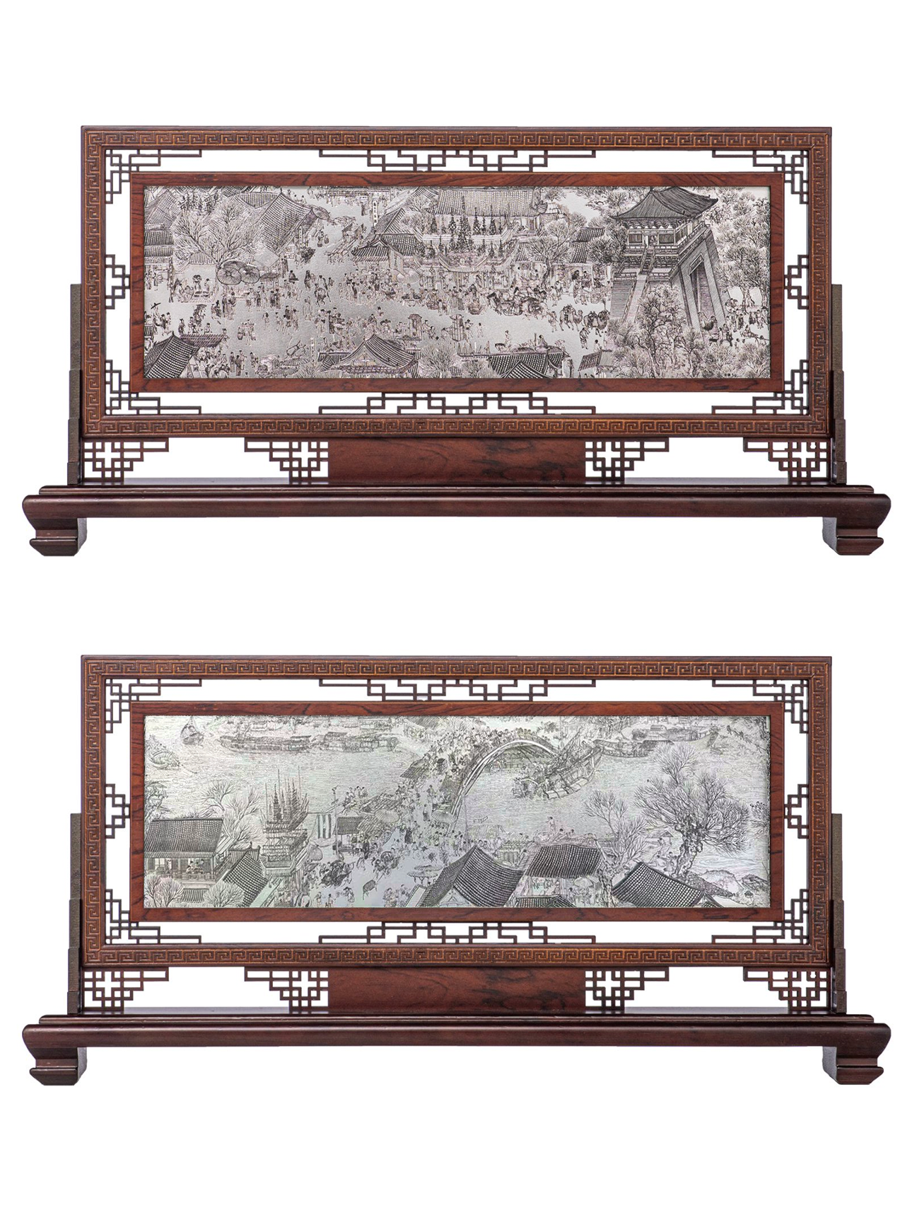 Along the River During the Qingming Festival Desktop Silver Artwork