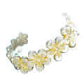 Handcrafted Enamel Peach Blossom Bracelet – Elegant Floral Jewelry in 999 Pure Silver