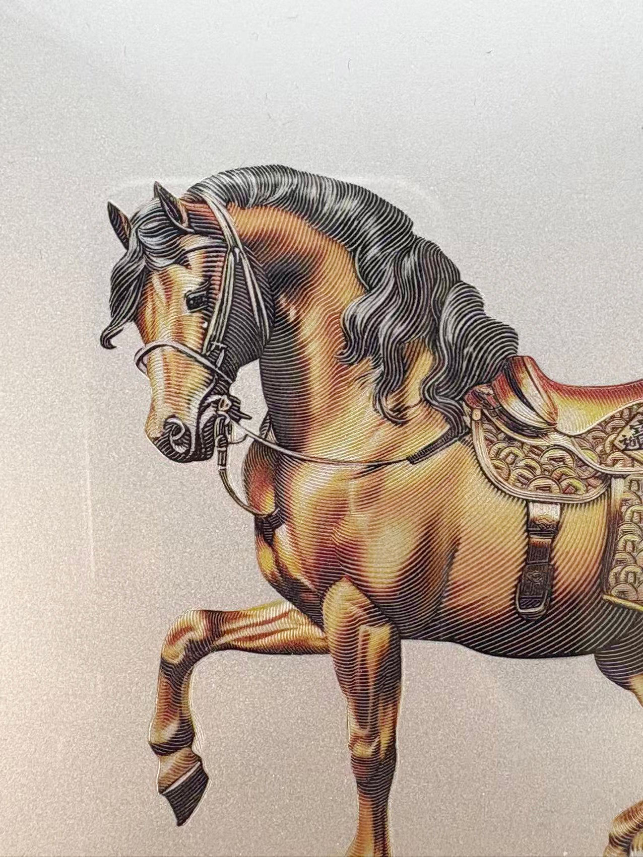 Hundred Horses & Ma Shang You Qian （Instant Wealth） Desktop Metal Frame Artwork