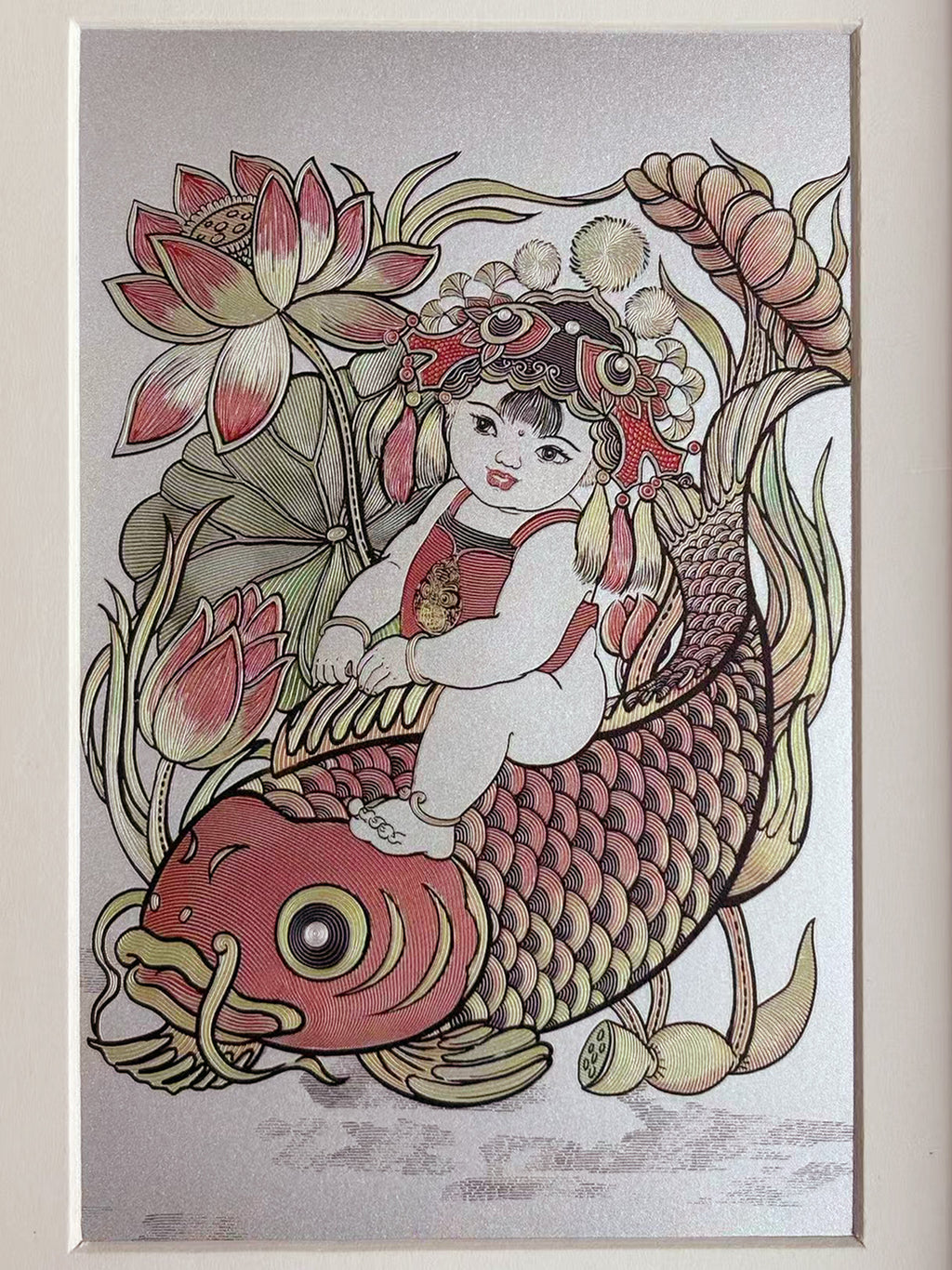 Chinese “Nian Nian You Yu” Fish Desk Art