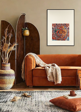 Golden Dragon & Colorful Phoenix with Double Happiness Wall Art