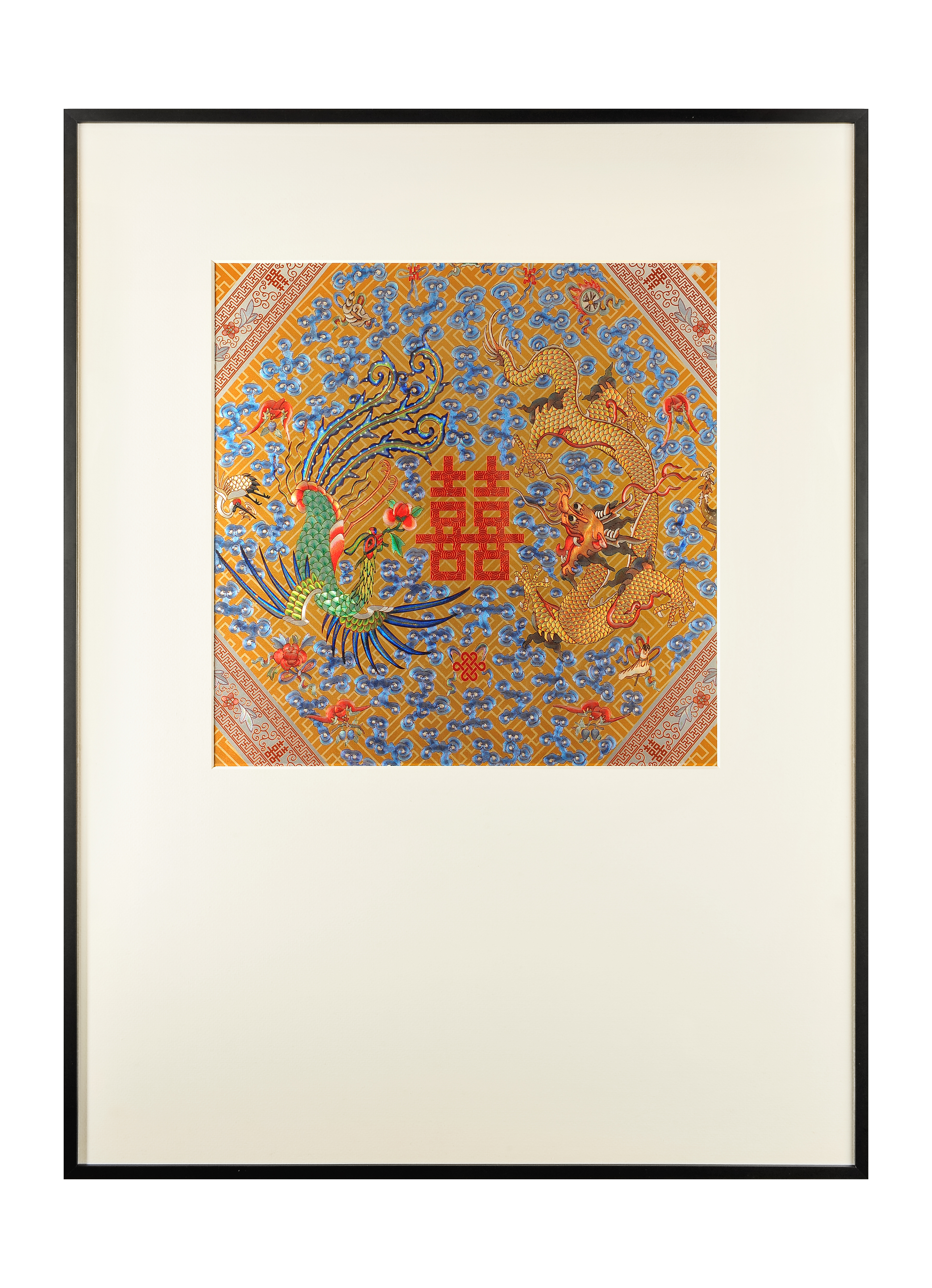 Dragon & Phoenix with Double Happiness Wall Art