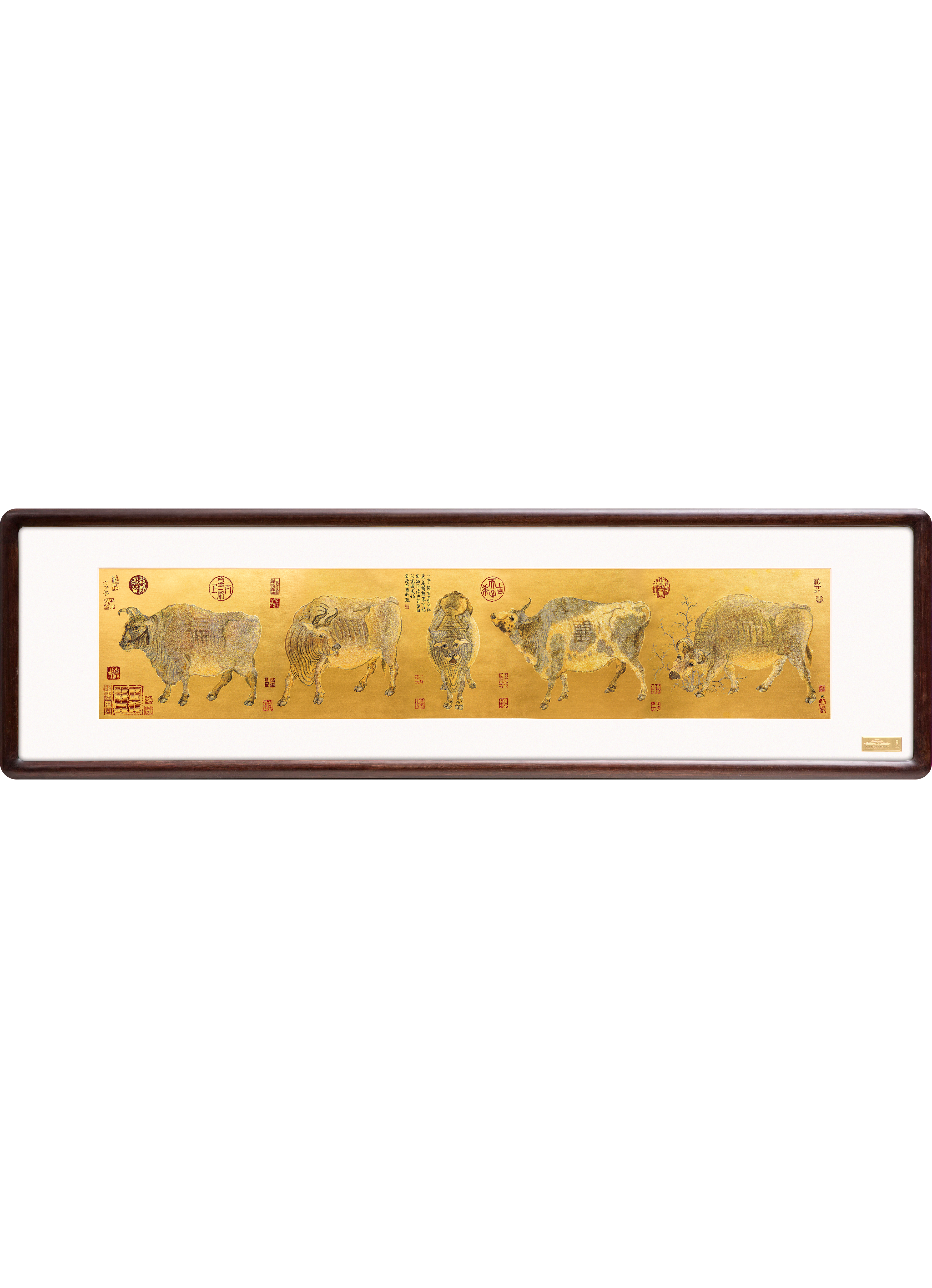 Five Oxen Painting -Wu Niu Tu Wall Art