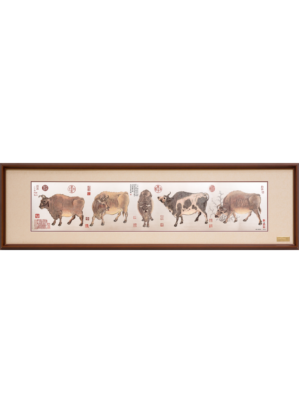 Five Oxen Painting Wall Art