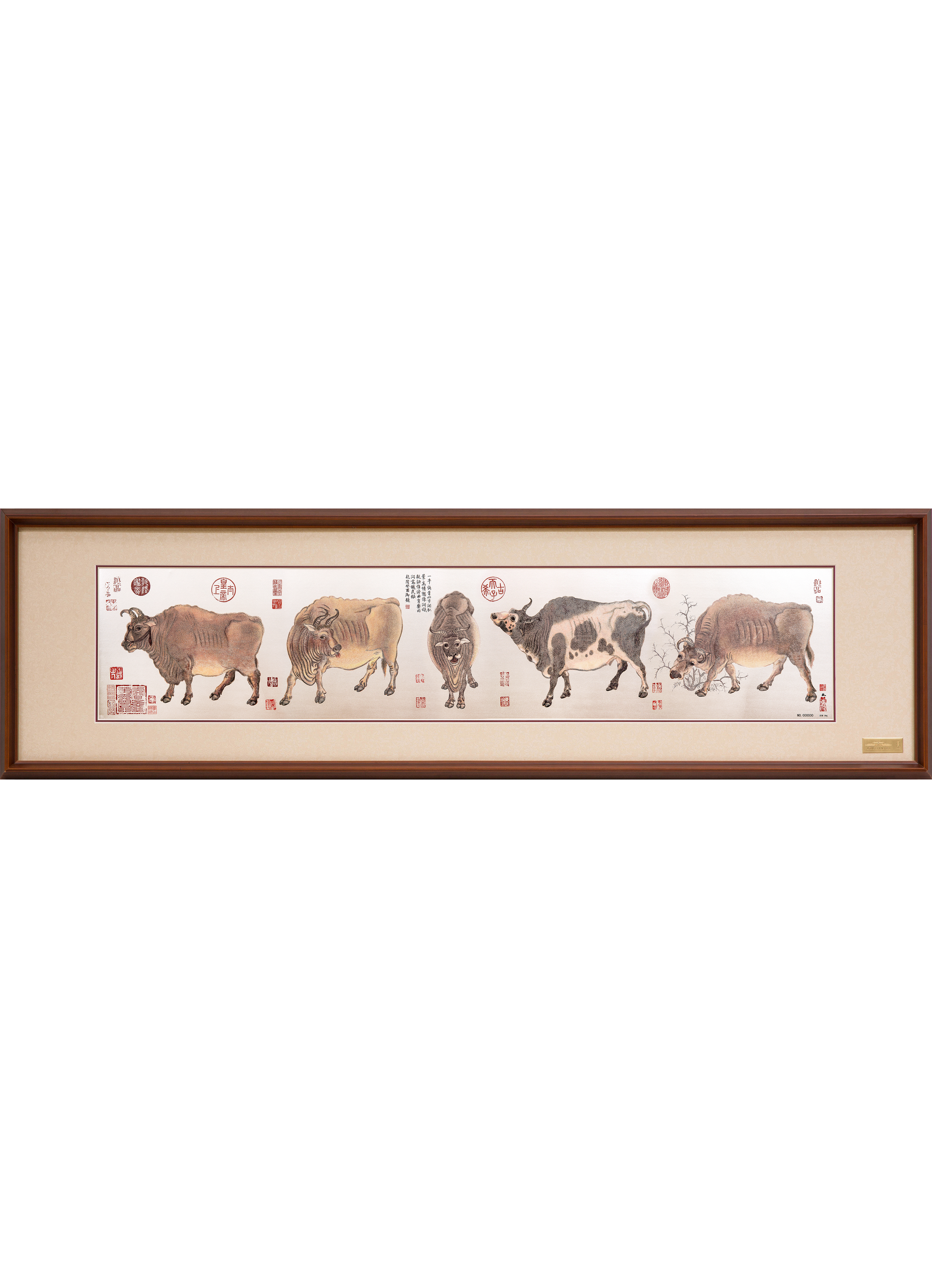 Five Oxen Painting -Wu Niu Tu Wall Art
