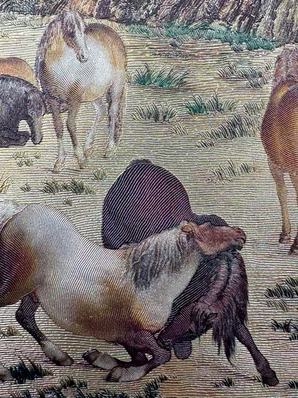 Hand-Chiseled Chinese Craft Decorative Horse Wall Art