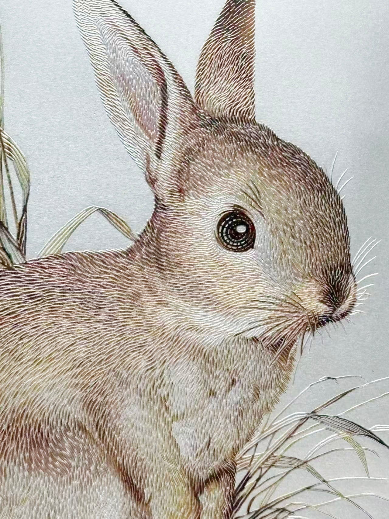 Hand-Chiseled Chinese Craft Decorative Rabbit Wall Art