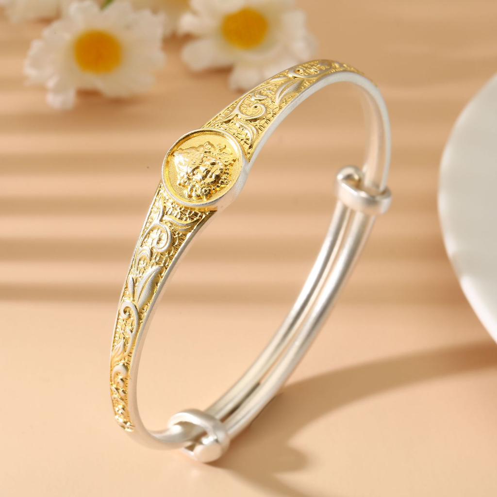 Yellow Jambhala Adjustable Bracelet - 999 Fine Silver