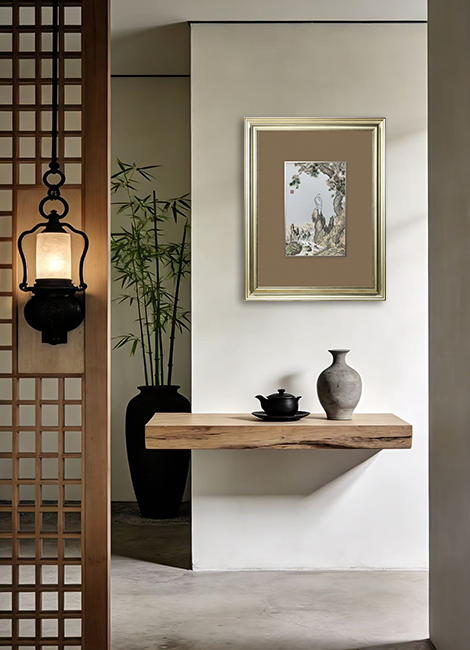 Hawk and Glossy Ganoderma Wall Art