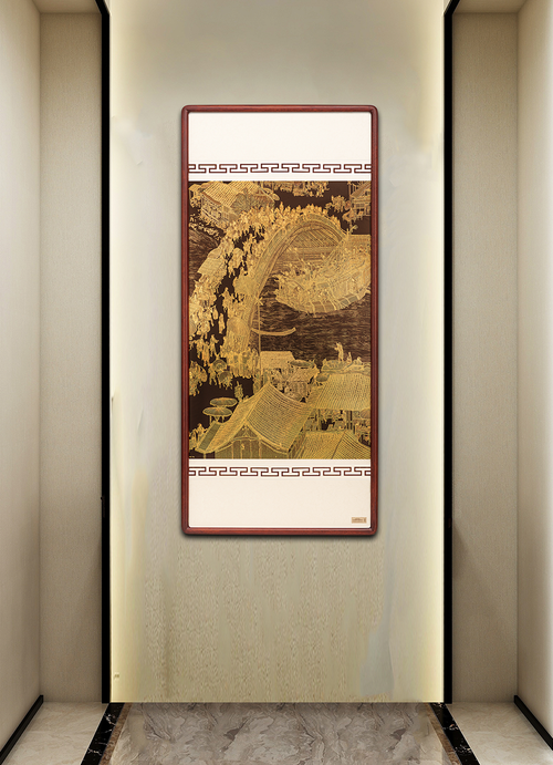 Along The River During The Qingming Festival Painting  Wall Art -Vertical