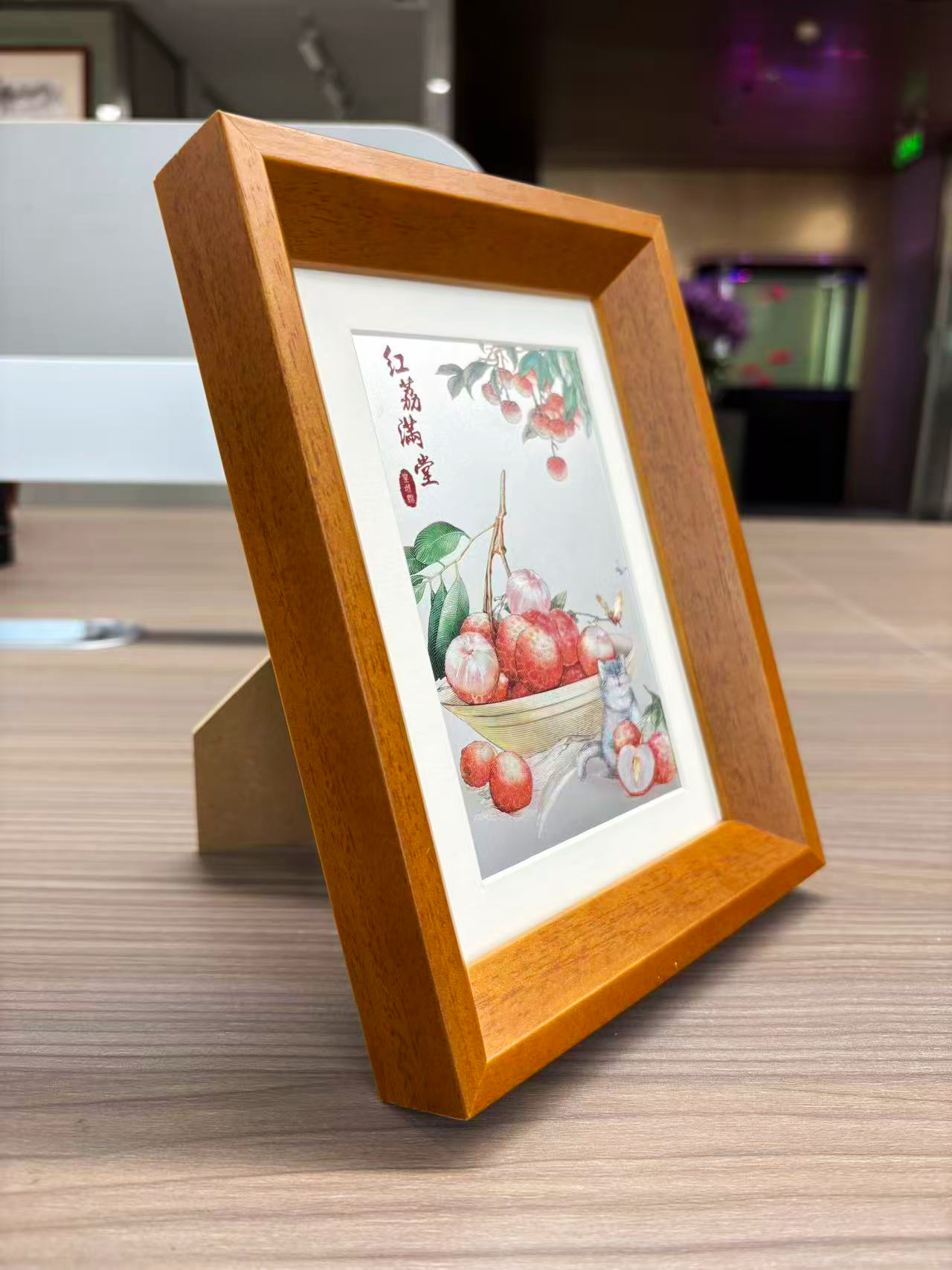 “Red Lychees Filling the Hall” Desk Art