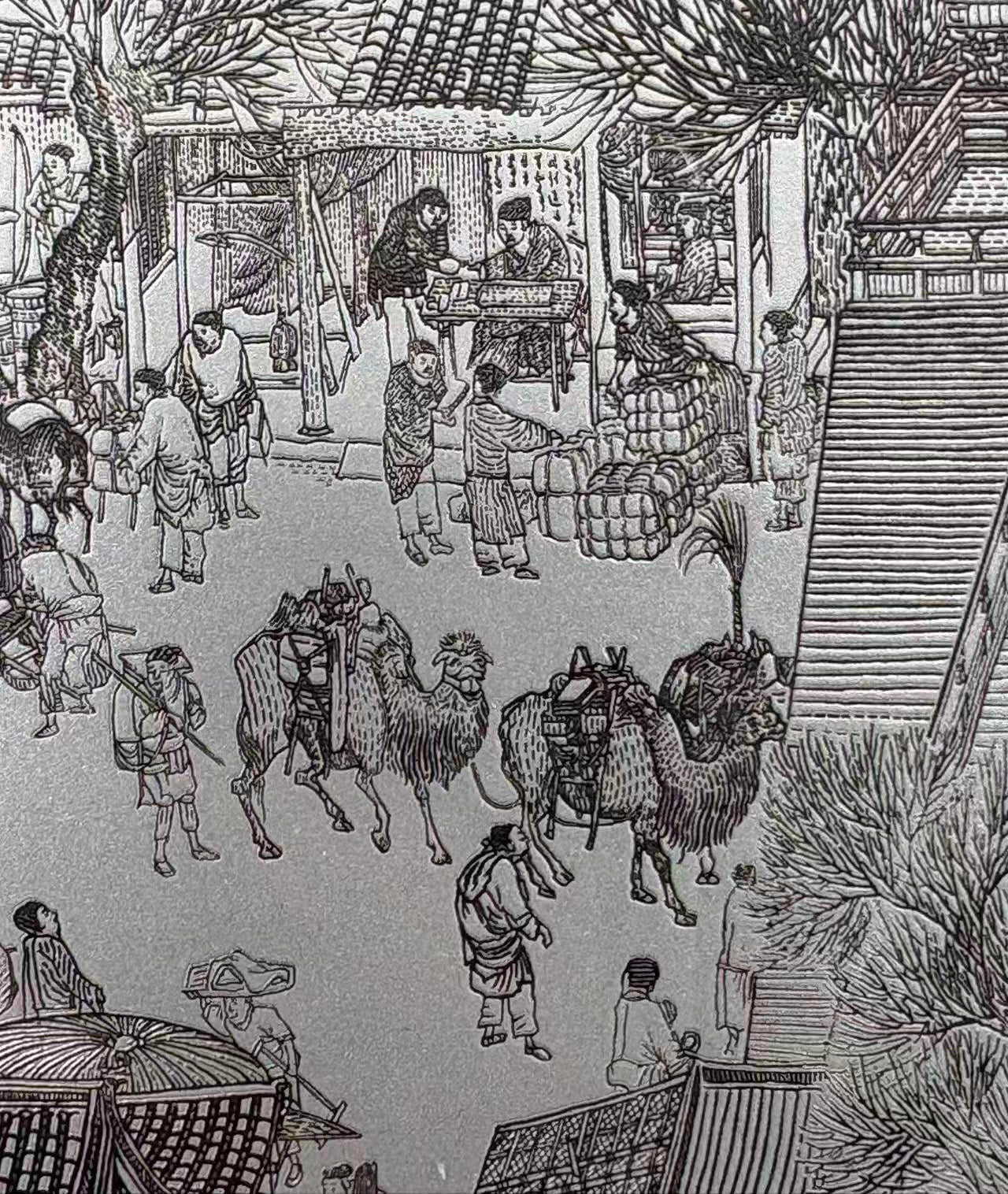Along the River During the Qingming Festival Desktop Silver Artwork