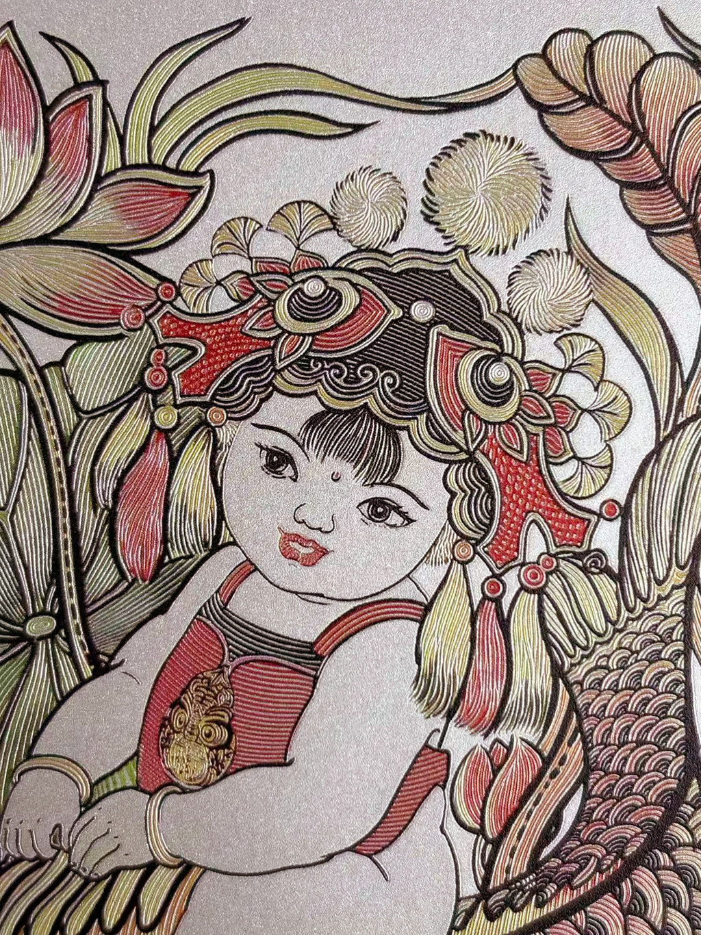 Chinese “Nian Nian You Yu” Fish Desk Art