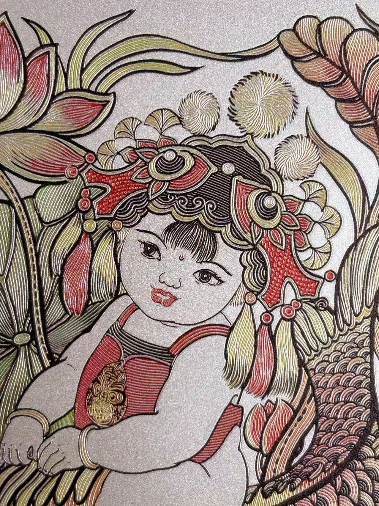 Chinese “Nian Nian You Yu” Fish Desk Art